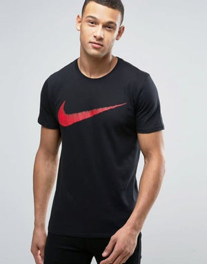 AUTHENTIC NIKE CHEST SWOOSH BLACK T SHIRT BV0621-010