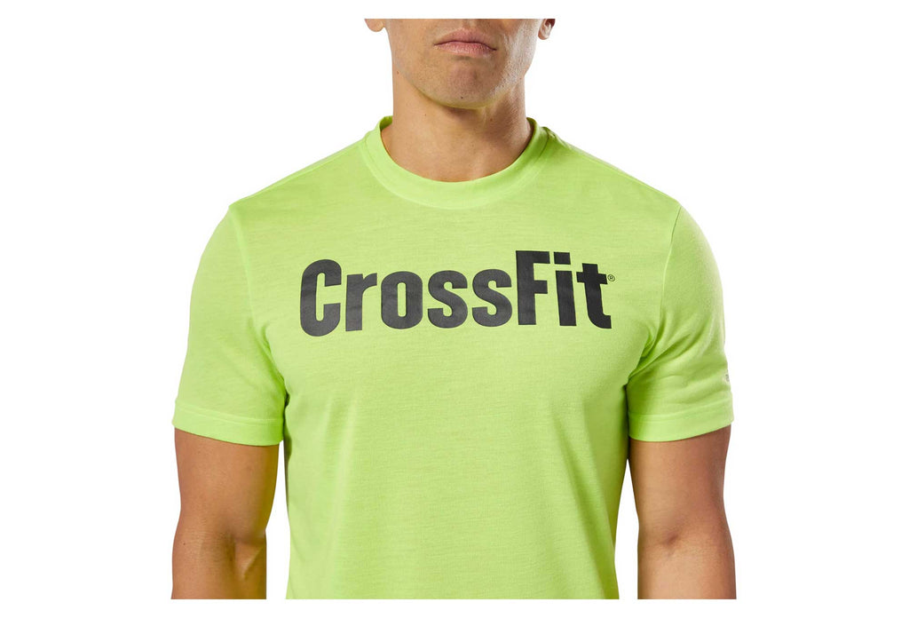 MENS REEBOK T-SHIRTS & LONG SLEEVES | CROSSFIT SPEEDWICK F.E.F. GRAPHIC T-SHIRT NEON LIME