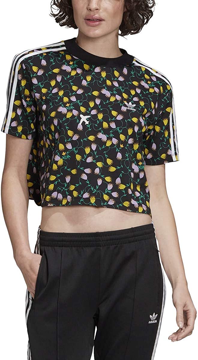 adidas Women's Originals 4 ALLOVER PRINT CROP TOP Multicolor