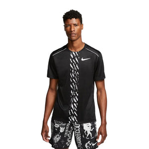 Nike Men's - NK DRY MILER SS EDGE GX PO M T-shirt - Black Size M Only