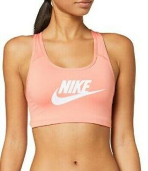 Nike Women Classic Swoosh Futura Sports Bra Medium Support Gym Pink