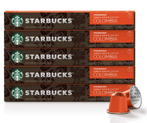 Starbucks by Nespresso, Single-Origin Colombia (10-count single serve capsules, compatible with Nespresso Original Line System)