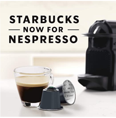 Starbucks by Nespresso, Espresso Dark Roast (10-count single serve capsules, compatible with Nespresso Original Line System)