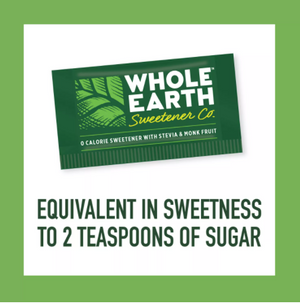 WHOLE EARTH Stevia Leaf and Monk Fruit Natural Sweetener (100 pack)