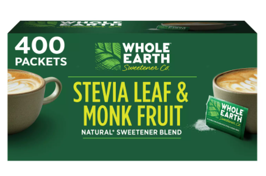 WHOLE EARTH Stevia Leaf and Monk Fruit Natural Sweetener (100 pack)