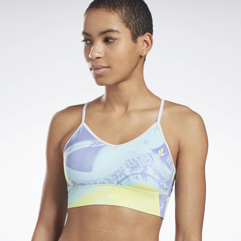 Reebok Women's Workout Ready Primted Sports Bra - Hyper Purple
