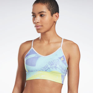 Reebok Women's Workout Ready Primted Sports Bra - Hyper Purple