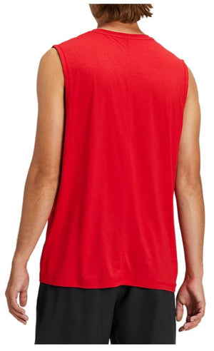 Asics Men's Sleeveless Heather Tech Top Red