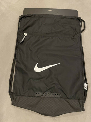 Nike Gym Draw String Bag Black With White Nike Swoosh