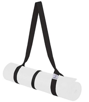 Black Yoga Mat Carrier Strap, Adjustable Thick Straps Sling for Carrying Large Mats, Stretching Band, Bonus Set with Fix Holder Tie (Yoga Mat not Included)